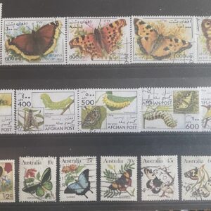 274 db különféle lepke, pillangó bélyeg